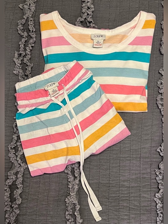 J. Crew Other - J. Crew Women’s Multicolor Stripe Pajama Set - Pink, Teal & Yellow